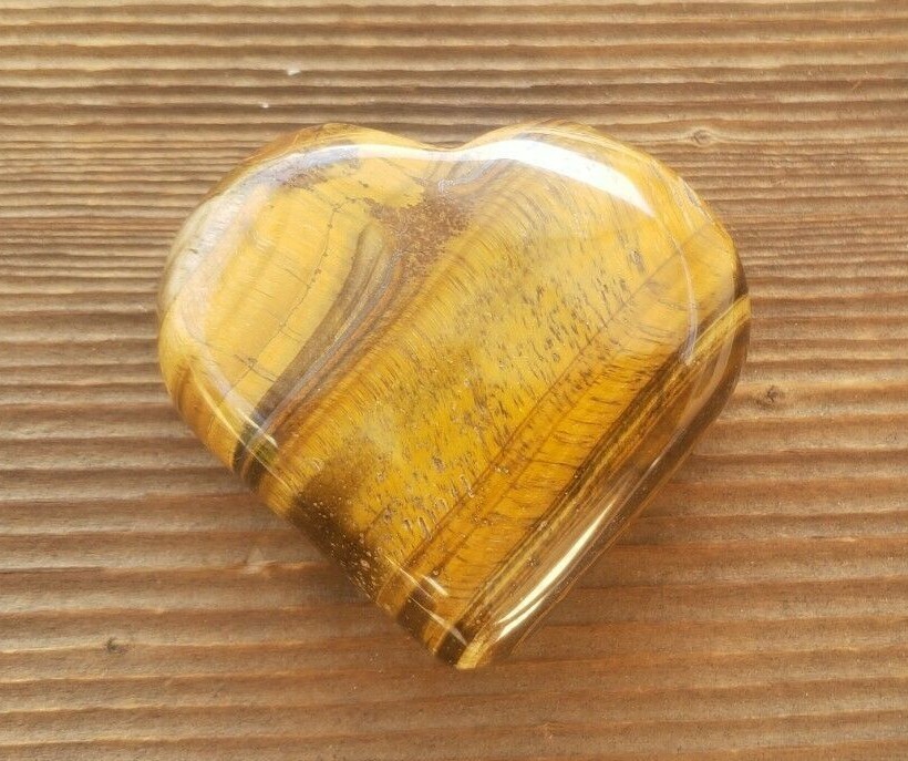 NATURAL TIGER EYE GEMSTONE PUFFY HEART 50-60mm