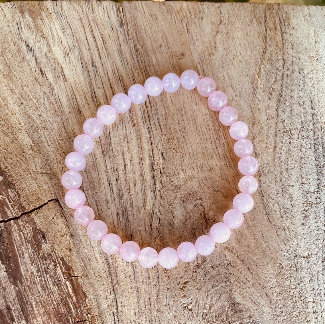 Rose Quartz 8MM Beads Bracelet For Men Women Adjustable Free Gift Zircon