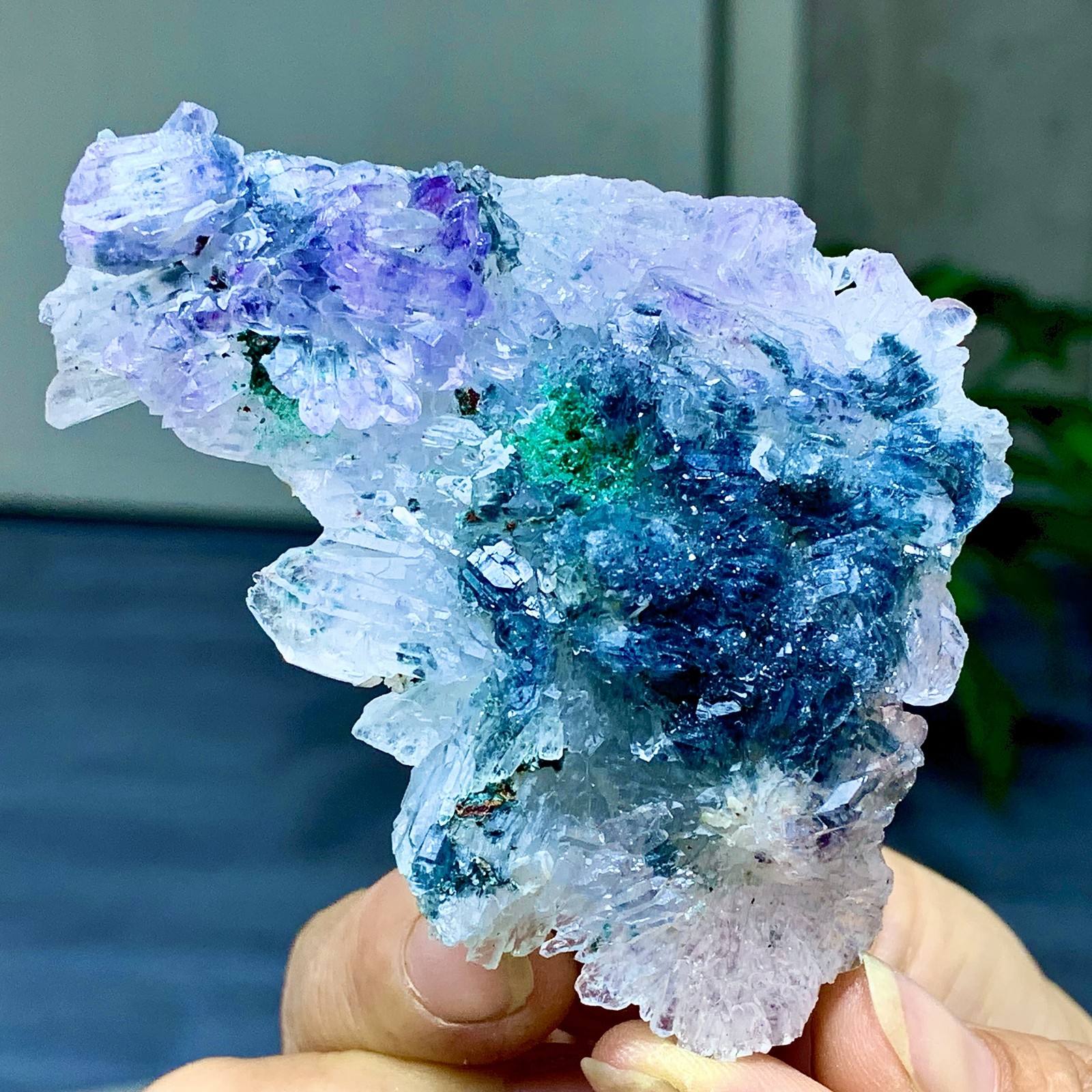 81G Natural Vision Amethyst quartz cluster crystal druzy mineral specimen