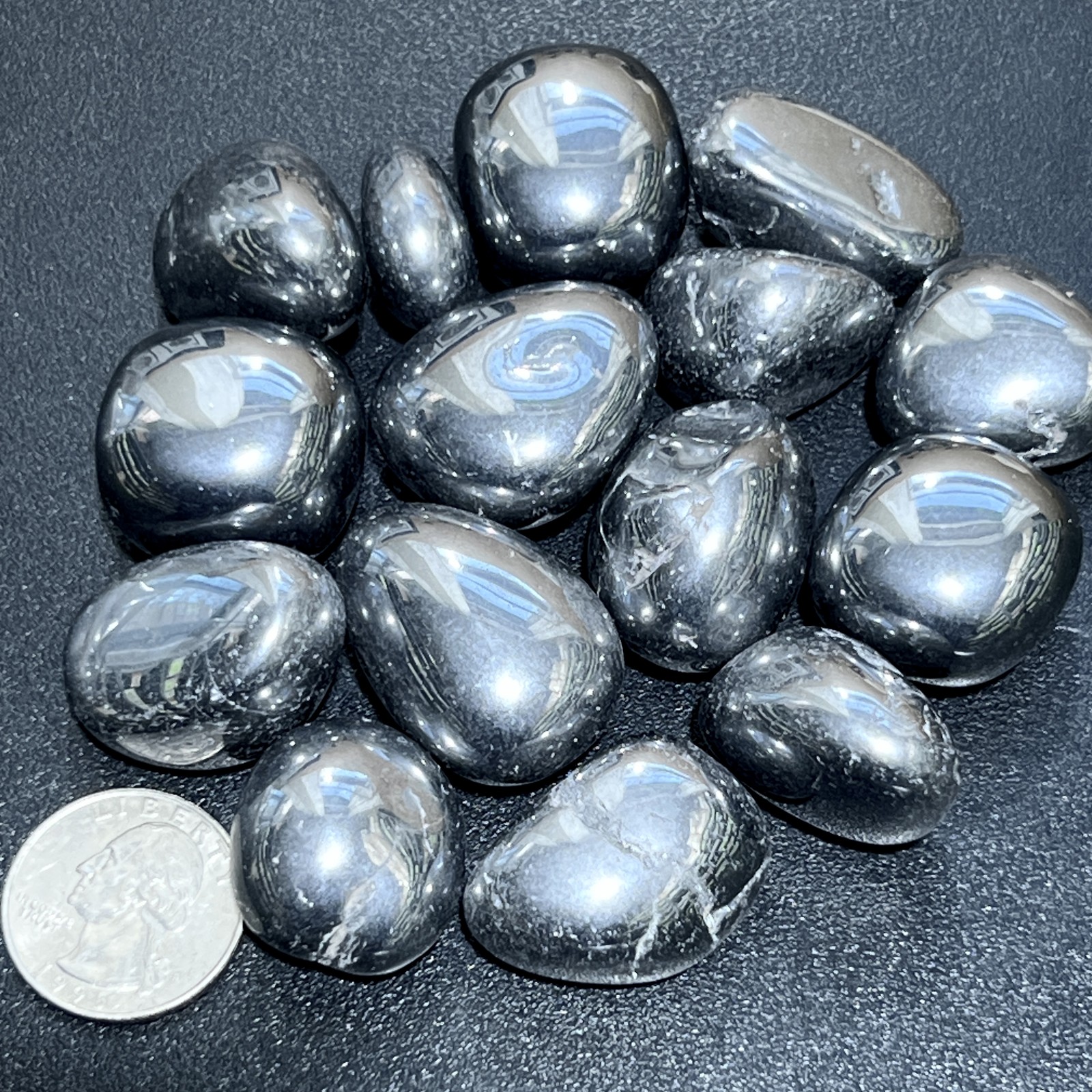Silver Silicon Metaloid Terahertz Crystal Tumbled Stones (By The Piece Or Pound)