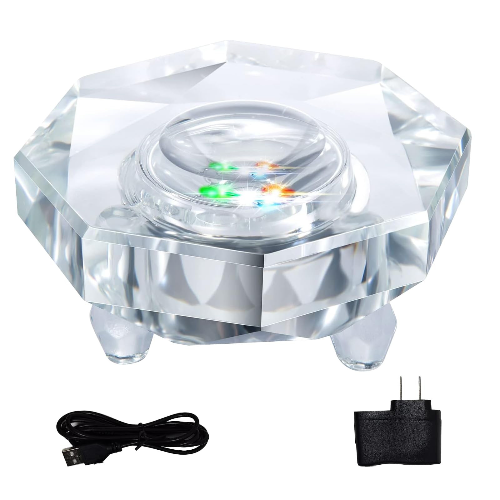 Crystal Light Base Lighted Display Stand – Octagon