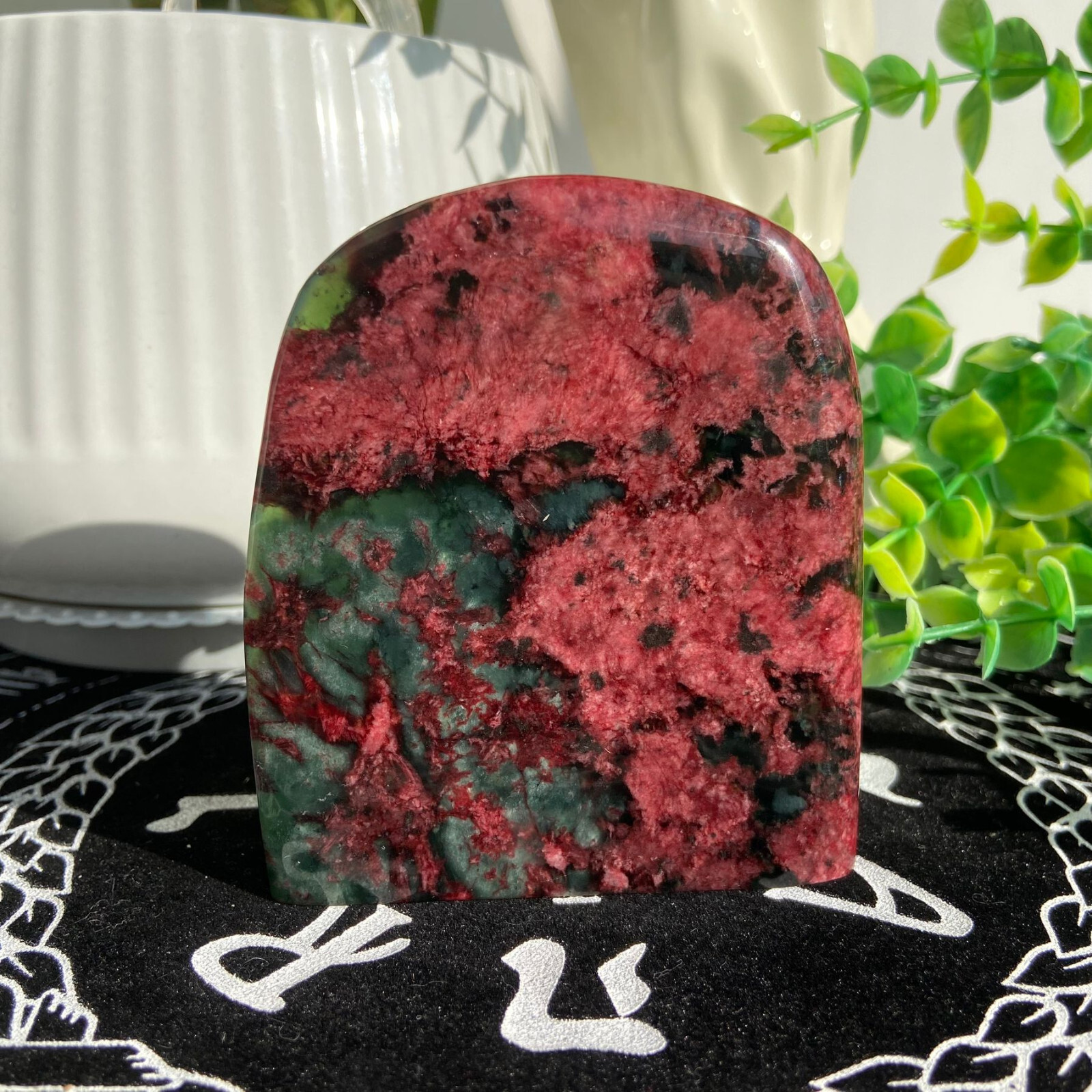 186g Peach Blossom Jade Freeform Quartz Crystal Specimen Collection Healing