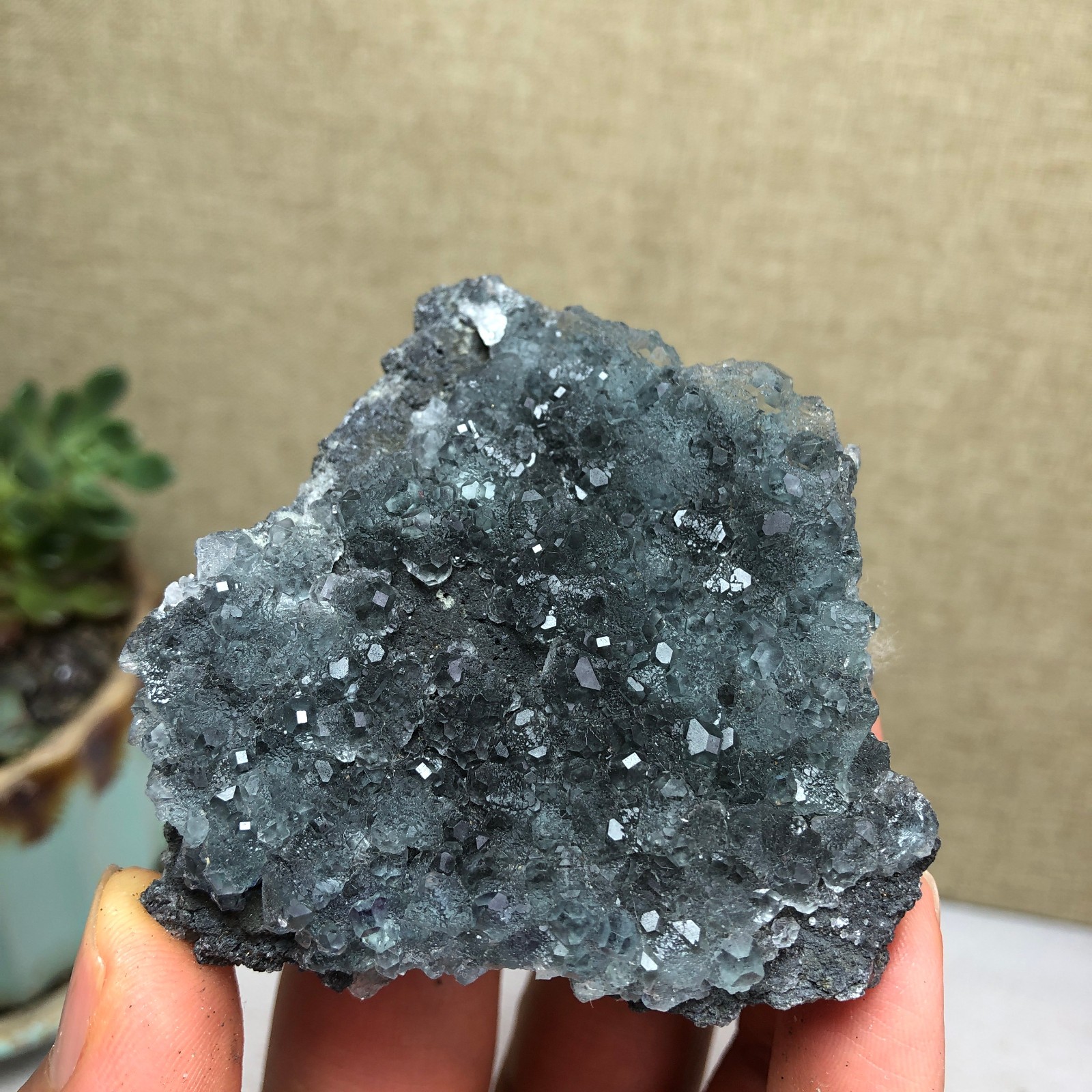 97g NATURAL Green Cubic FLUORITE Crystal Cluster Mineral Specimen A4736