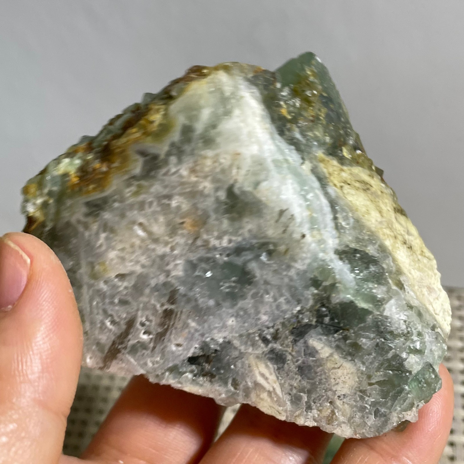 206g NATURAL Green FLUORITE Quartz Crystal Cluster Mineral Specimen