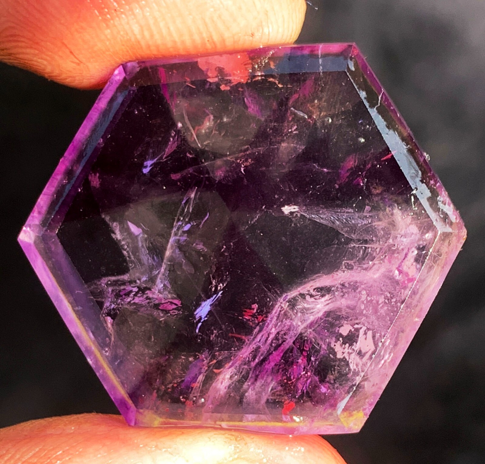 43CT WOW! Boutique Natural Trapiche Star Super Seven Amethyst Specimen ie2949