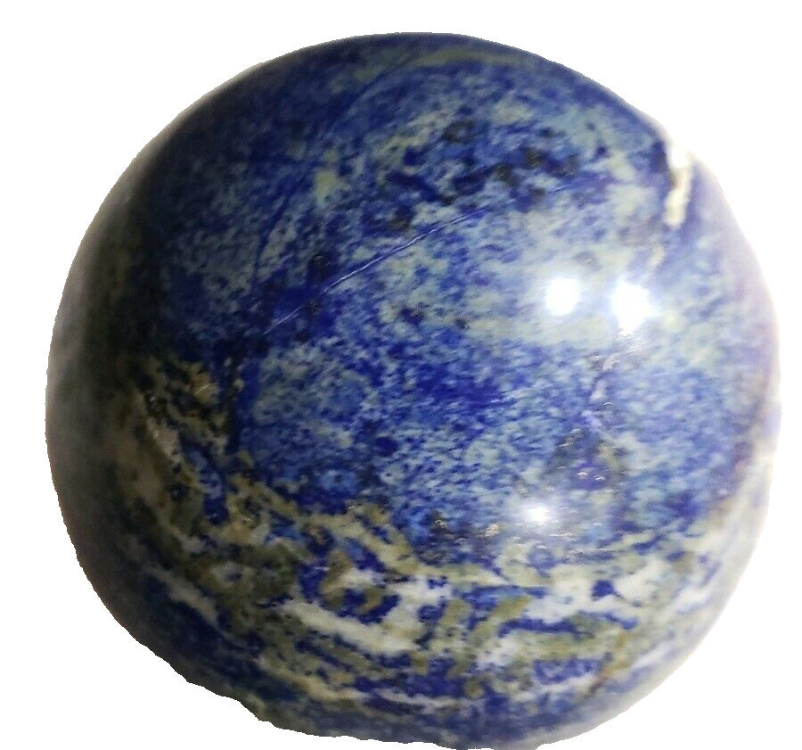 LAPIS LAZULI MINERAL SPECIMEN MEASURES 4.5 INCHES IN DIAMETER