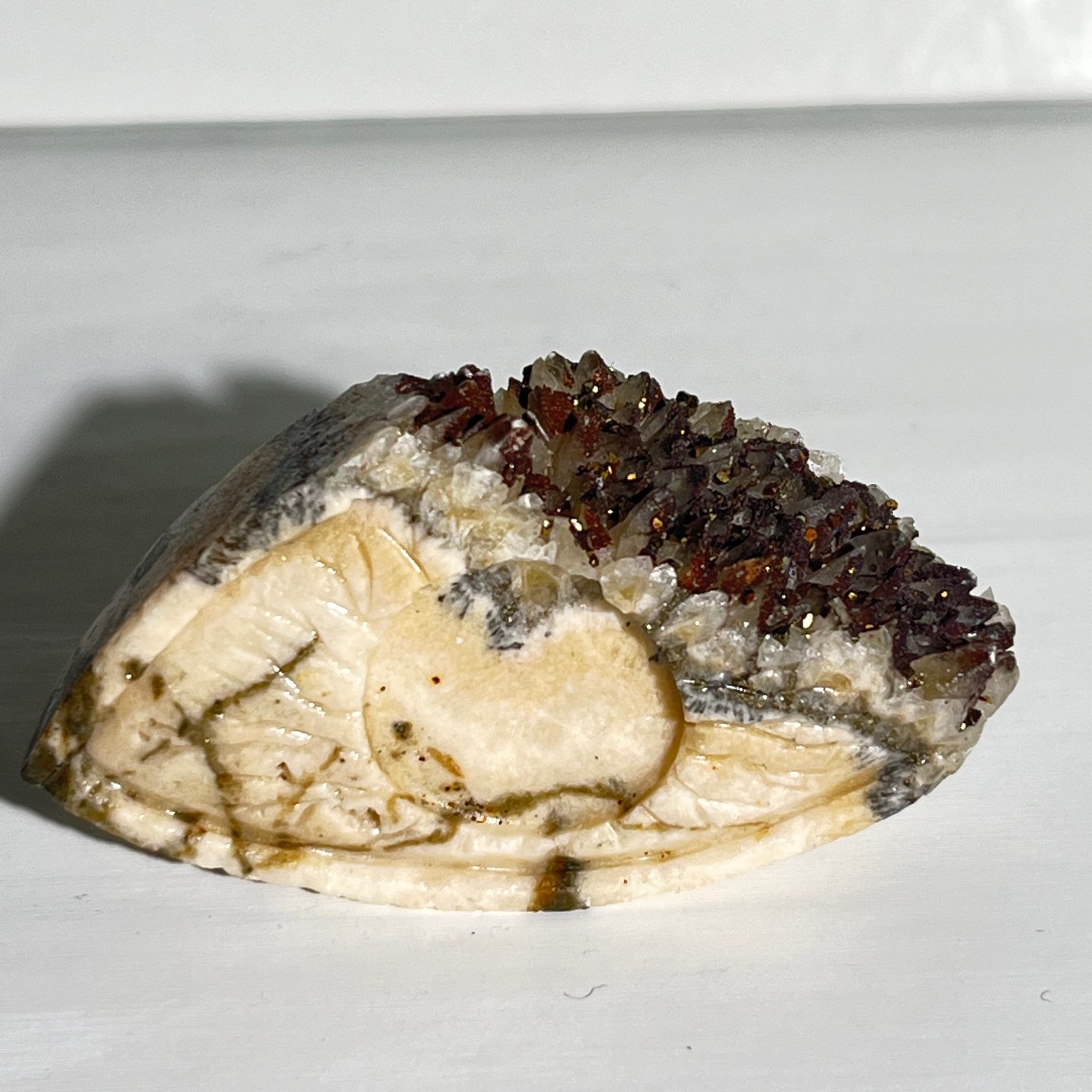 31g Natural white crystal cluster carving of God’s Eye