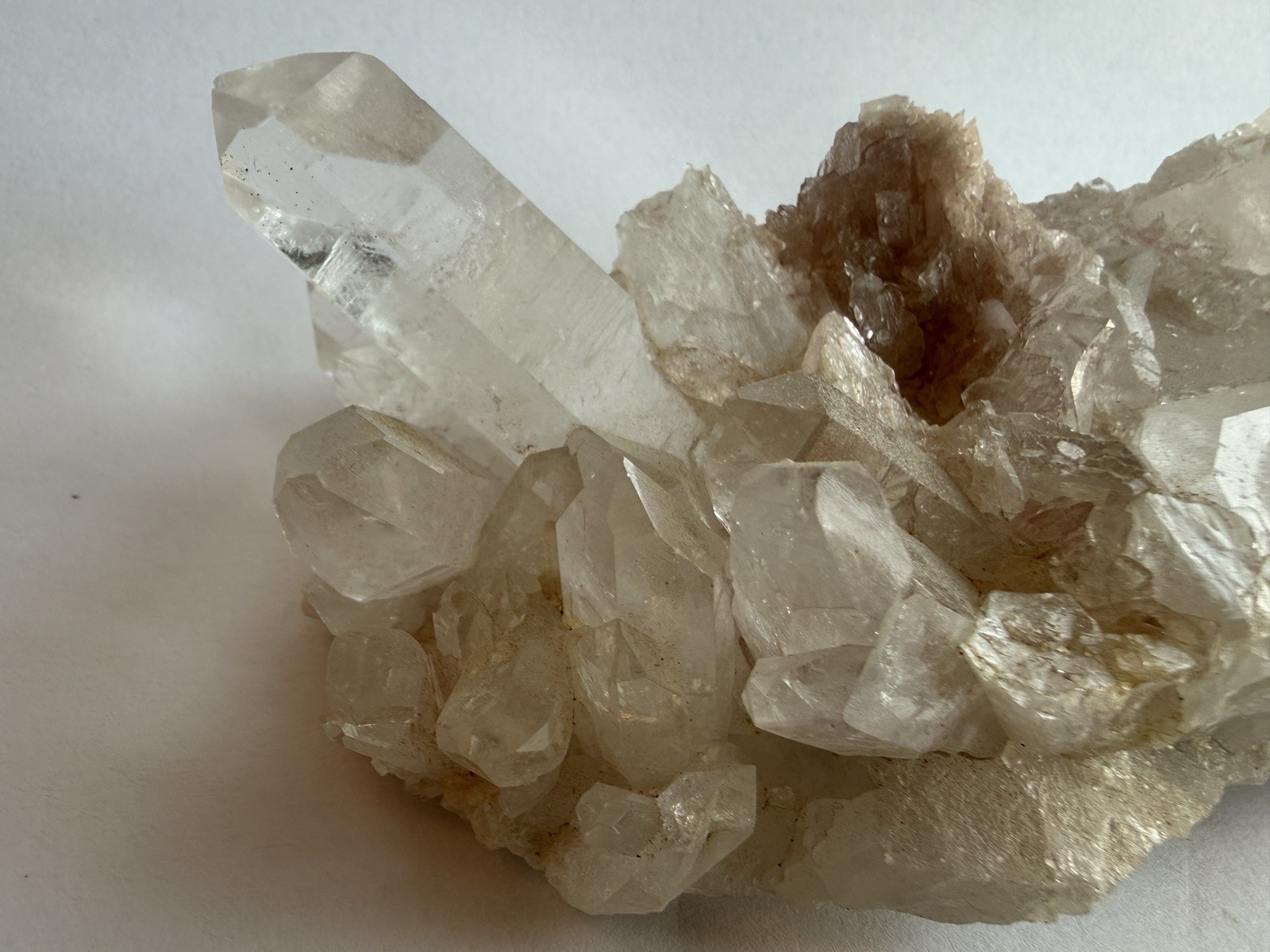 Natural Clear Quartz Crystal Cluster Geode Specimen Raw Quartz Point 386g