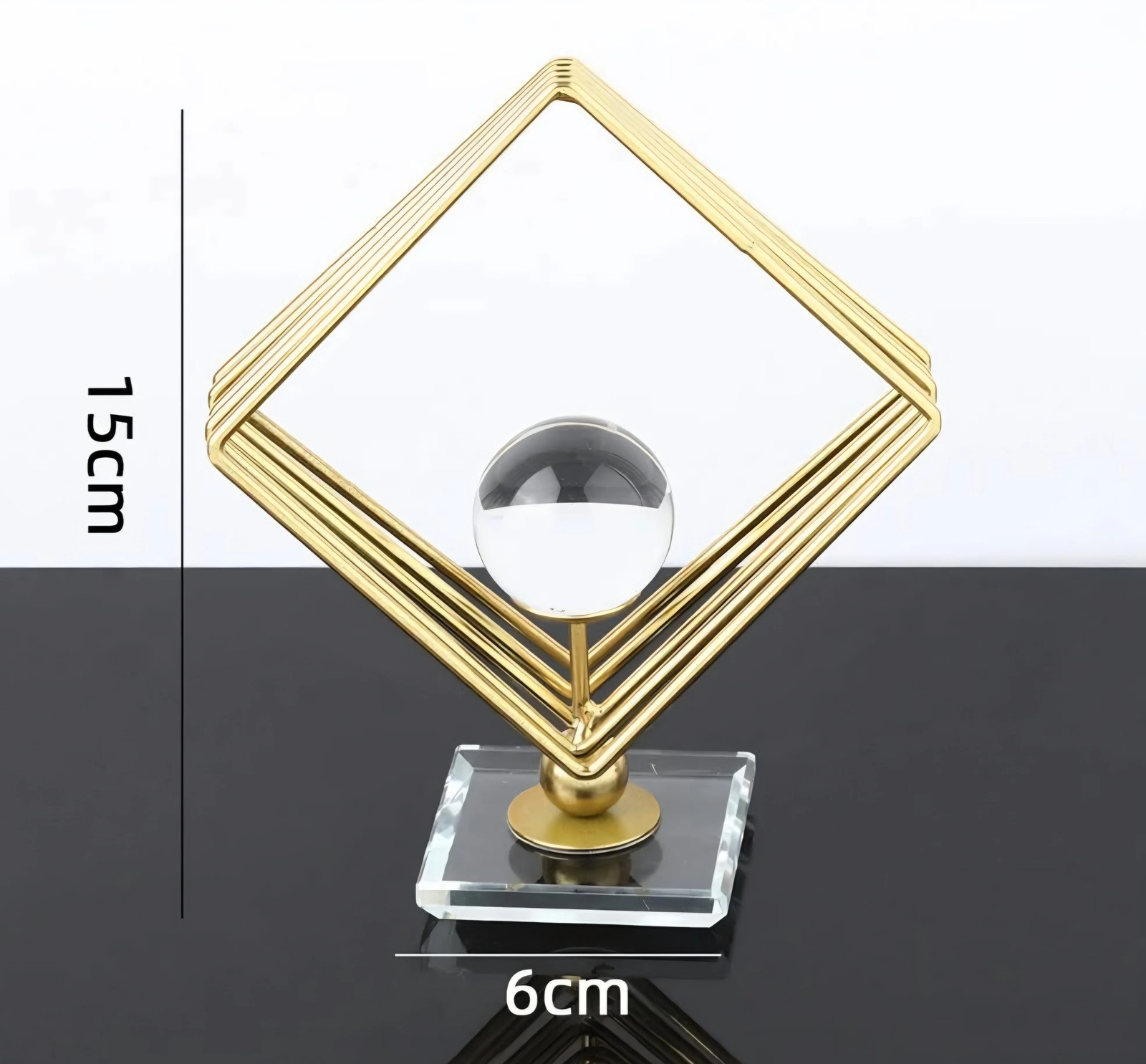 Gold Sphere- Specimens Holder 15cm x 6cm Crystal Stand Mineral Display