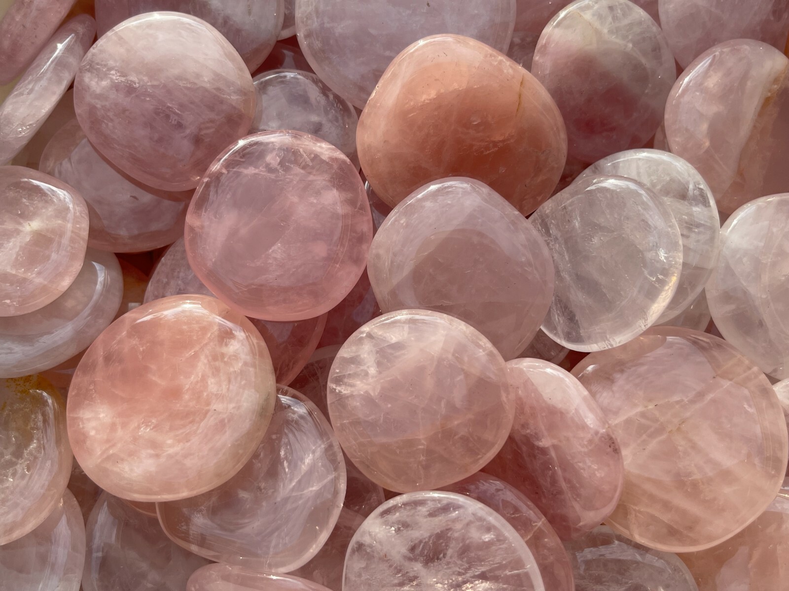 Rose Quartz Smooth Stone,1.5″-2″ Polished Rose Quartz Palm Stone, Wholesale Lot