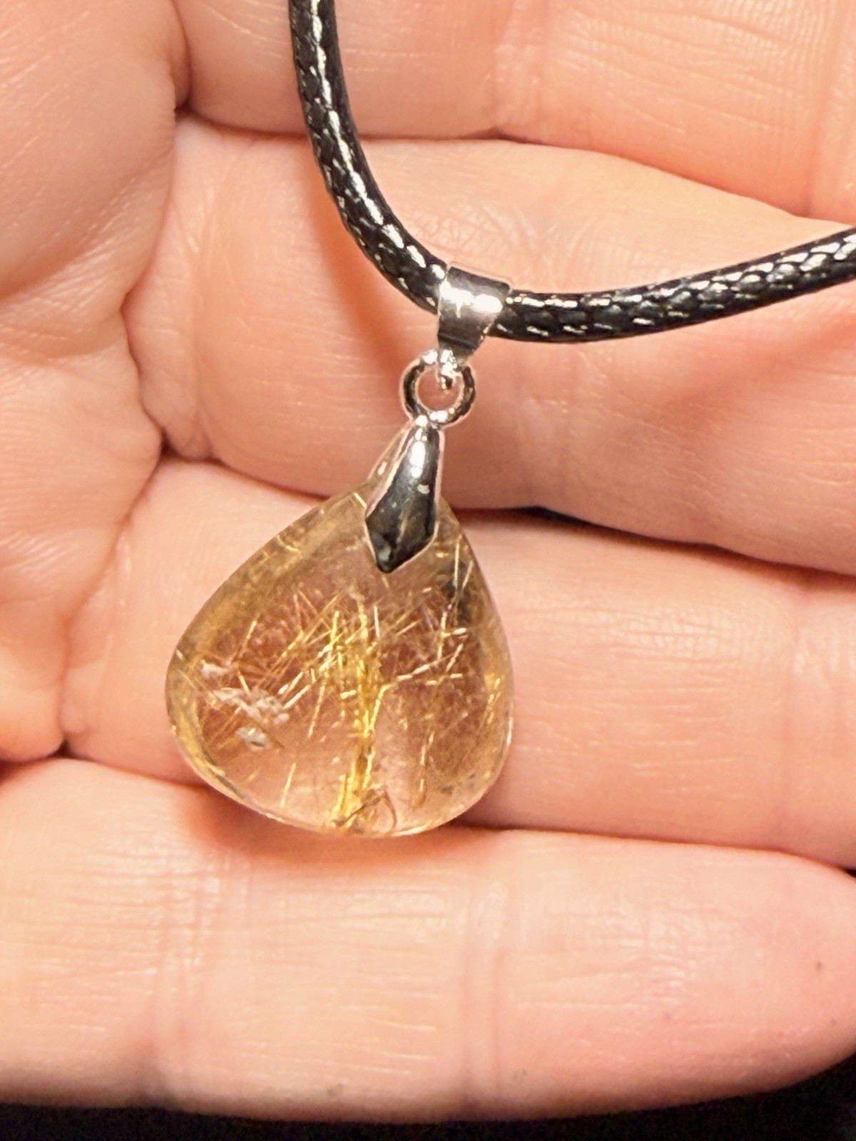 Golden Rutile Pendant Necklace