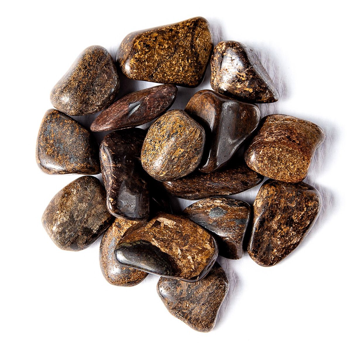 1/2 lb Bronzite Tumbled Gemstone Crystals 10-25 Stones Bulk Gem Rock Specimens