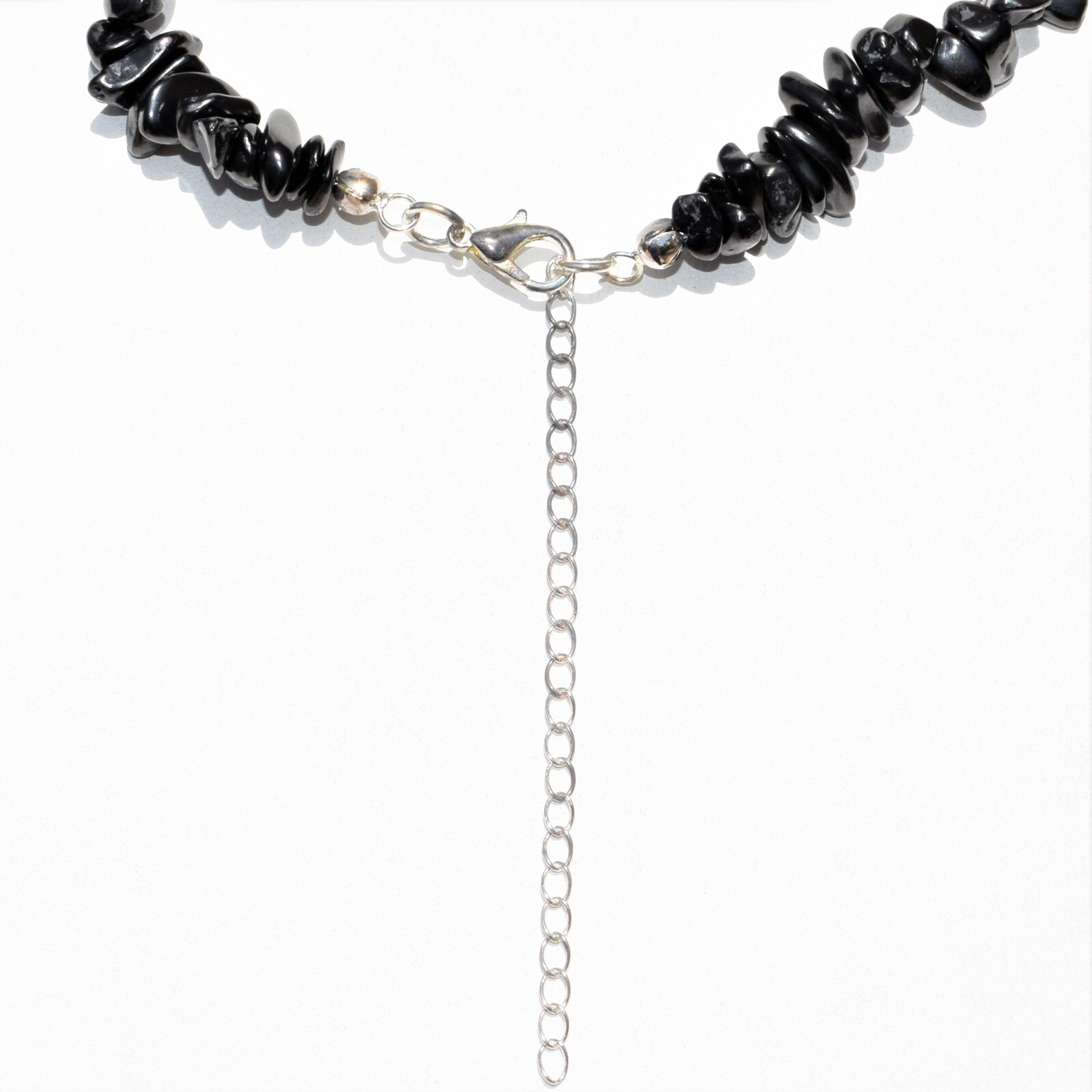 CHARGED Adjustable 17″ – 20″ Natural Shungite Crystal Necklace + Selenite Heart
