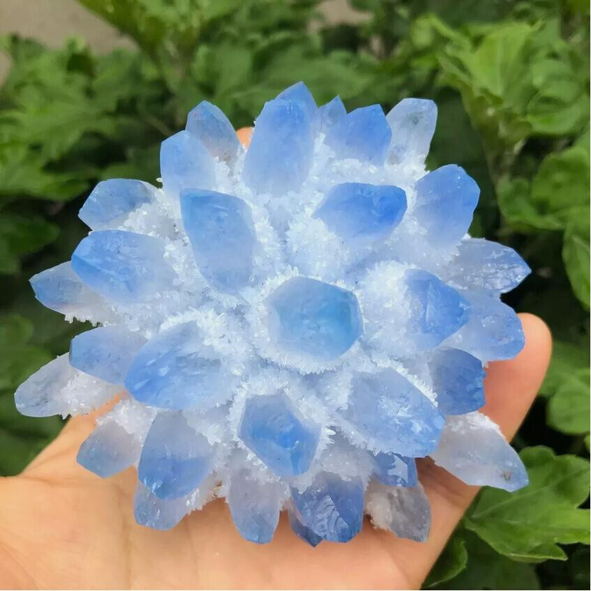 300g+ New Blue Phantom Quartz Crystal Cluster Mineral Specimen Reiki Healing