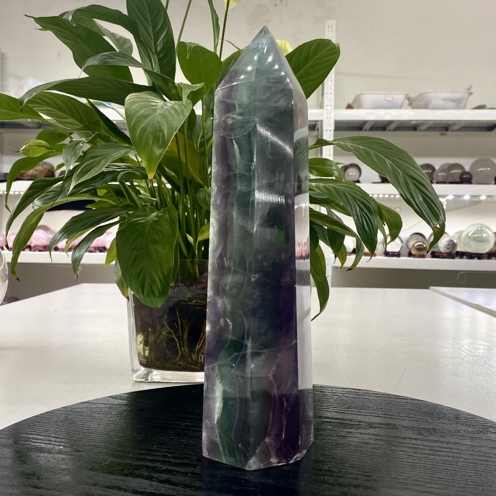 5.7LB Natural colour Fluorite Crystal obelisk crystal wand healing