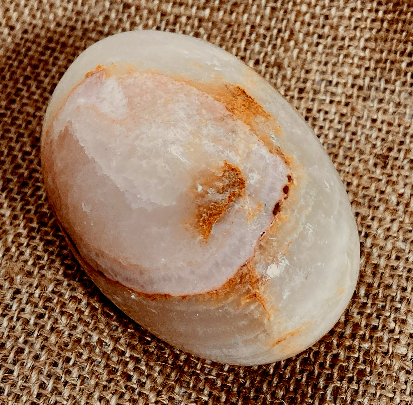 Egg Shaped Polished Aragonite & Agatized Gem-Healing Stones, Set of 4, 2.5 – 3″
