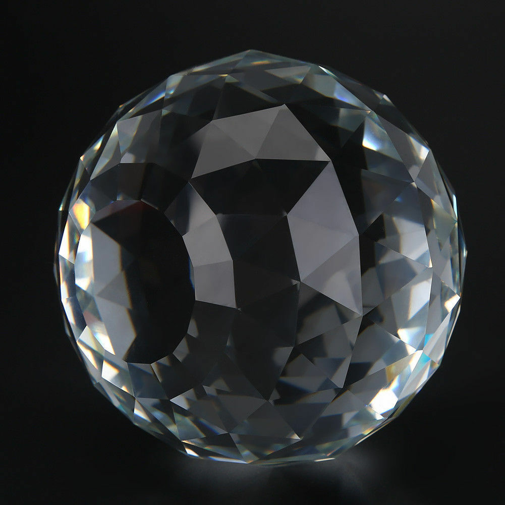 60/80mm Cut Crystal Sphere Prisms Glass Ball Faceted Gazing Suncatcher Crafts IS