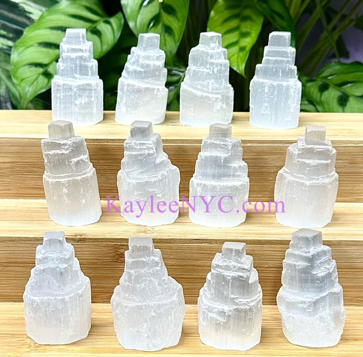 Wholesale Lot 12 Natural Selenite Aka Satin Spar Cylinder