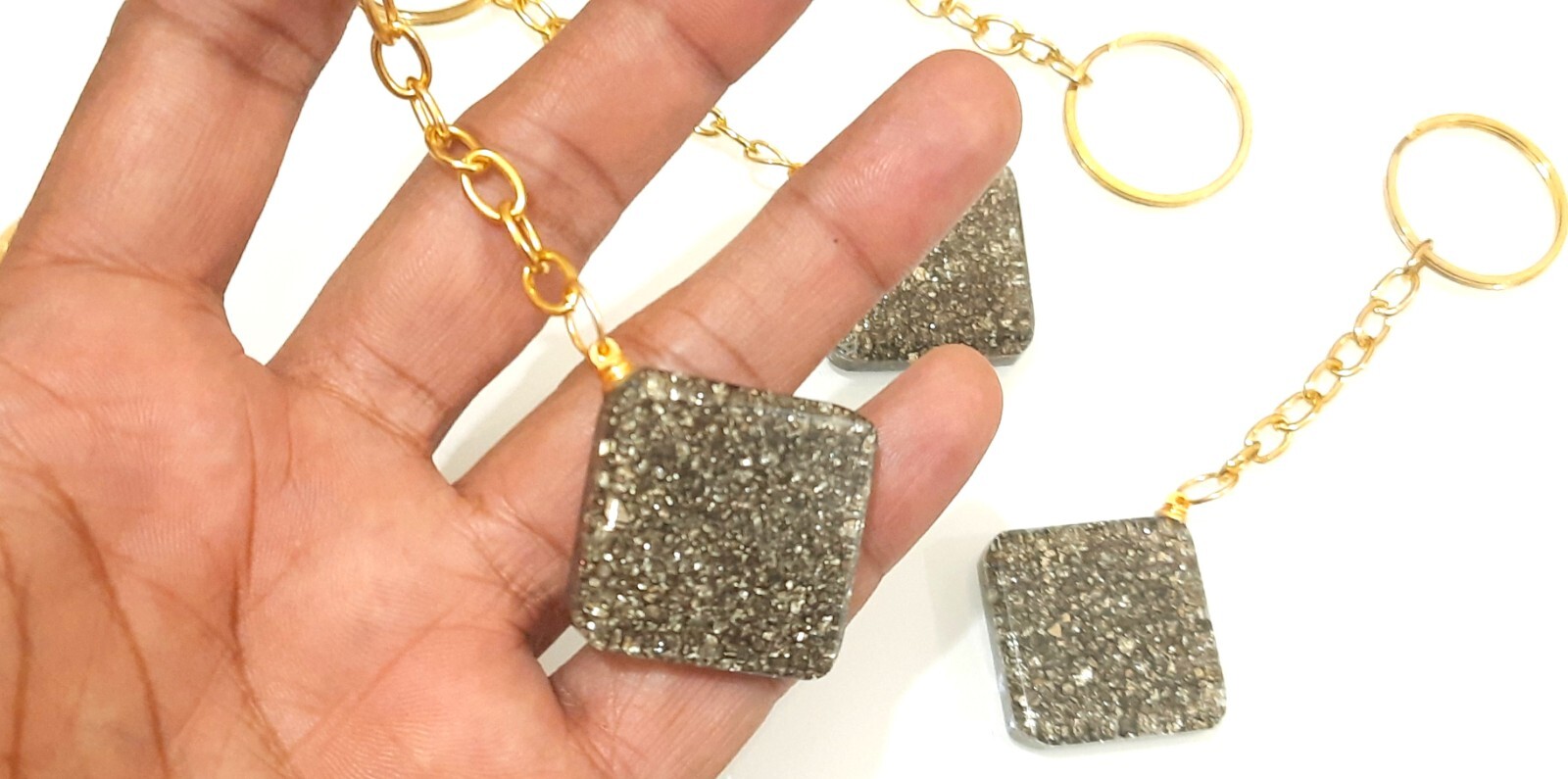Natural Pyrite beautiful key ring gift for all 3X key rings