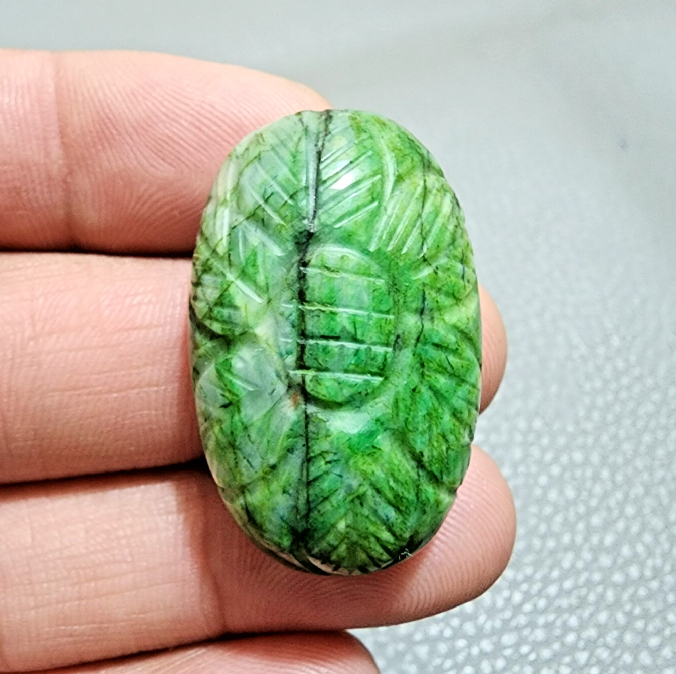 84.60 Crt Glowing Green Brazilian Emerald Carving Jewelry Making Loose Gemstone