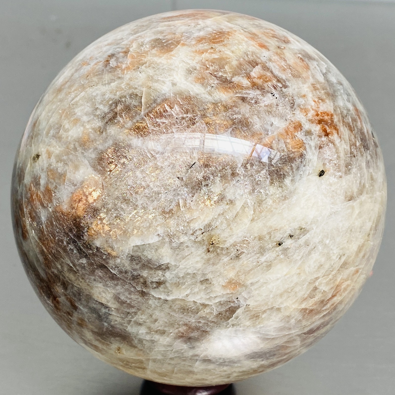 Natural Gray moonstone sphere quartz Crystal ball Healing 2100G (4.62LB)