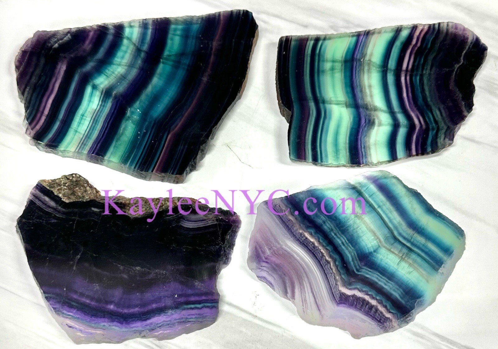 Wholesale Lot 4-5 PCs Fluorite Polished Slab Crystal Nice Quality Natural