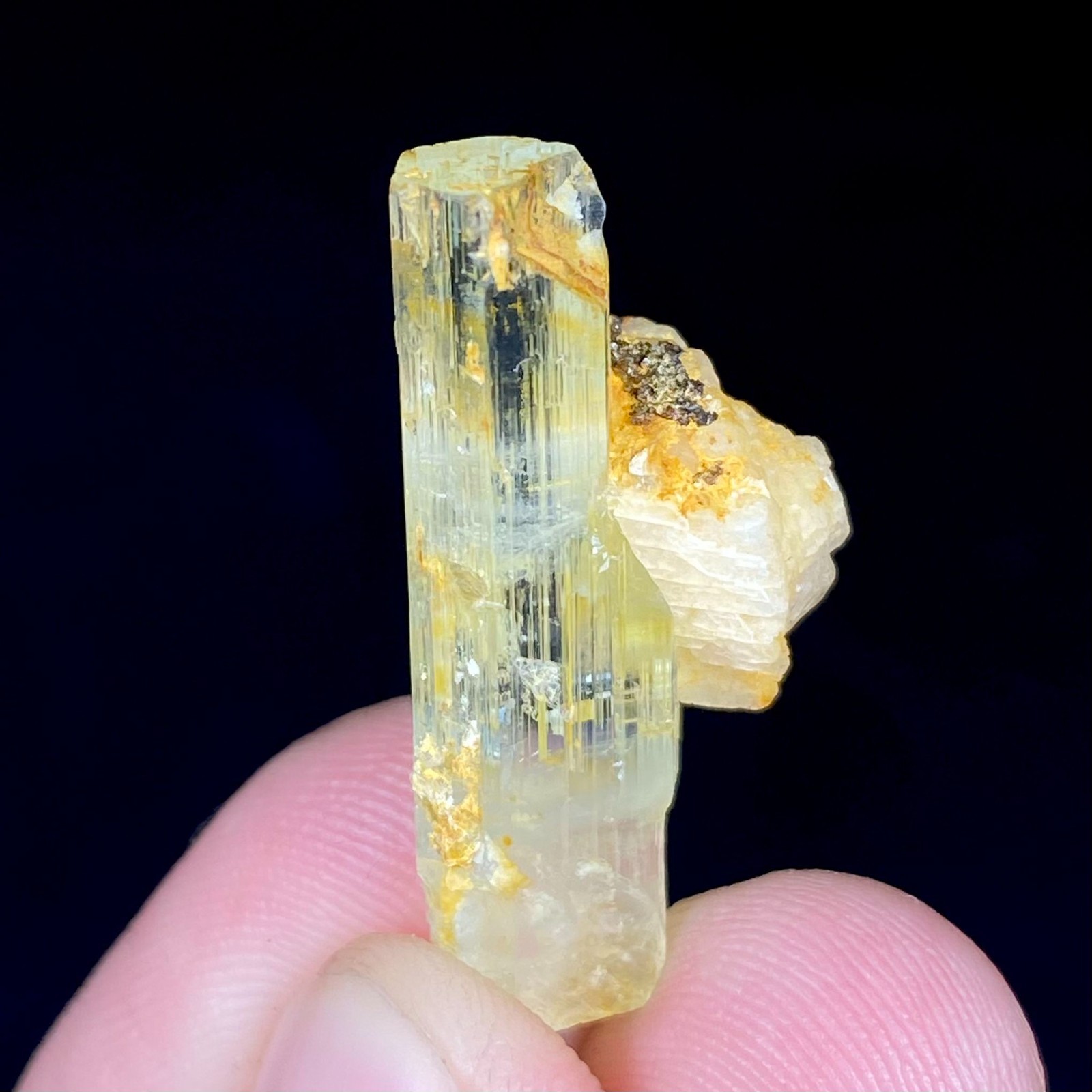 Amazing Standable Aquamarine Crystal with feldspar , Pakistan Mineral Specimen