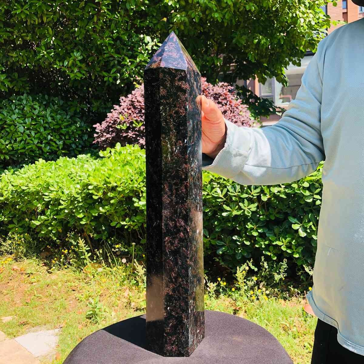 11.94LB Natural Fireworks Stone Obelisk Quartz Tower Crystal Wand Point Healing