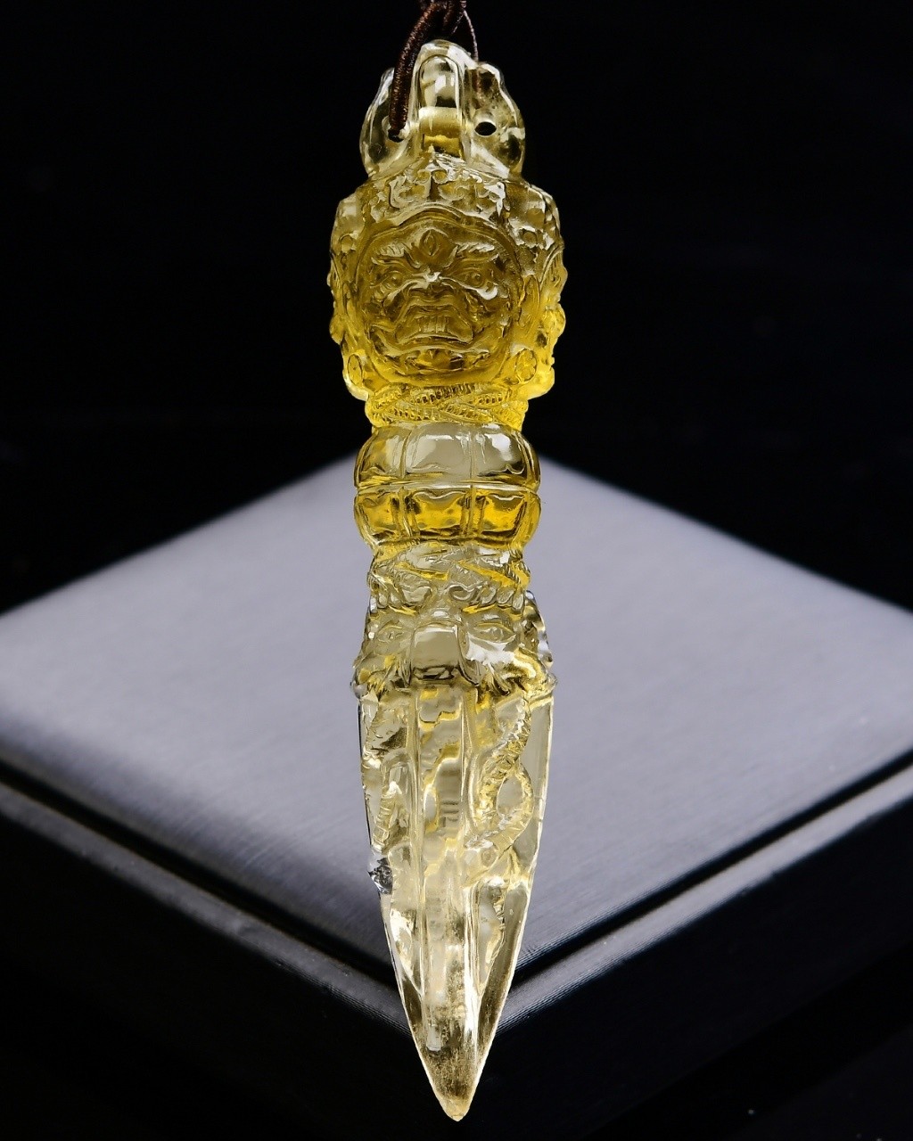 Top Natural Citrine Quartz Crystal 4.1″ Carved Pendant Skull Healing Repair Gem