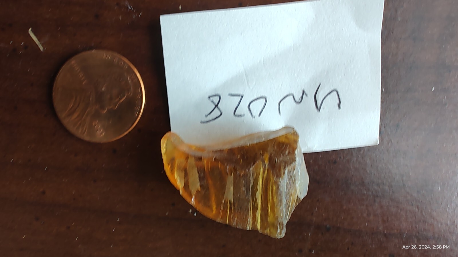 Smoky Orange Amber Andara Starter Crystal Monatomic Reiki Spiritual Healing 4g