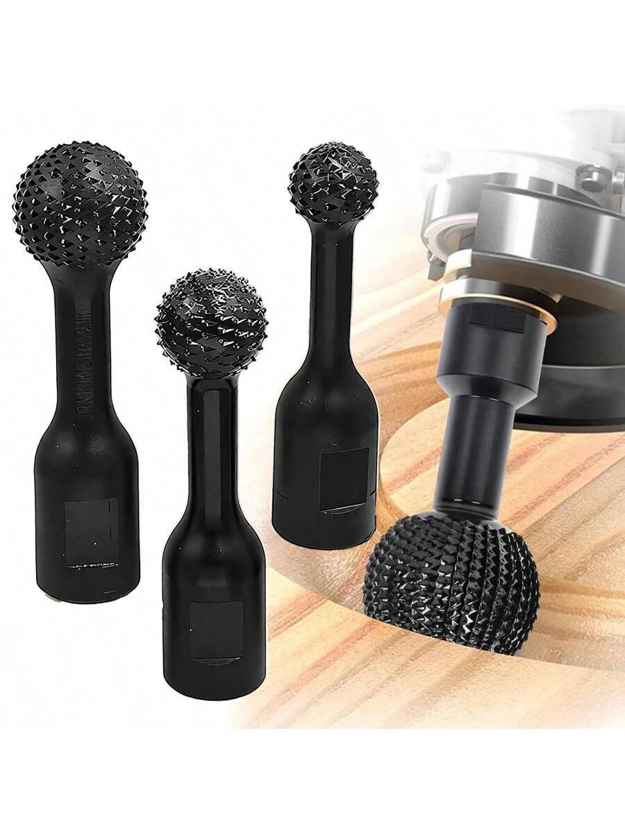NEW 3Pcs Ball Grinding Head Sphere Rotary Burr Set, 5/8-11 Thread Ball Gouge