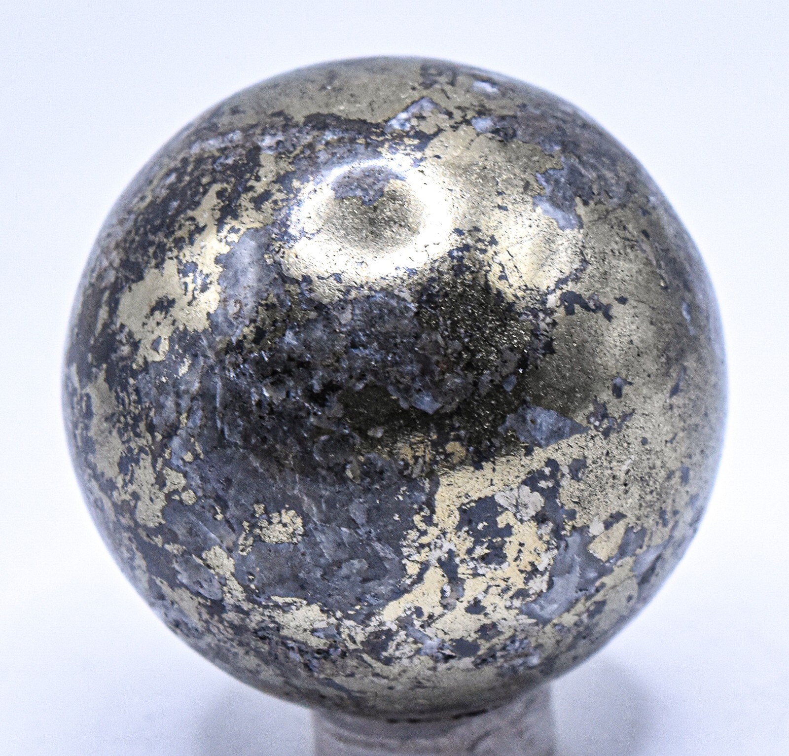 42mm Golden Chalcopyrite w/ Inclusions Sphere Polished Sparkling Mineral – Peru