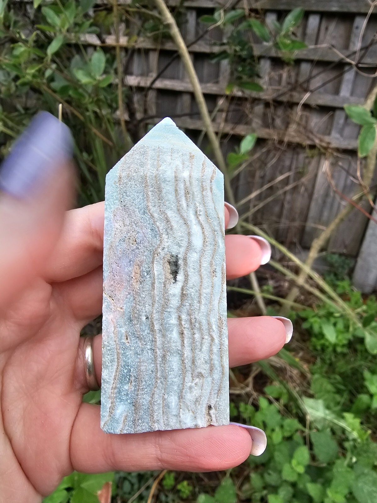 Blue Hemimorphite Tower Point Healing Harmony Calming Truth Activation 7.8cm