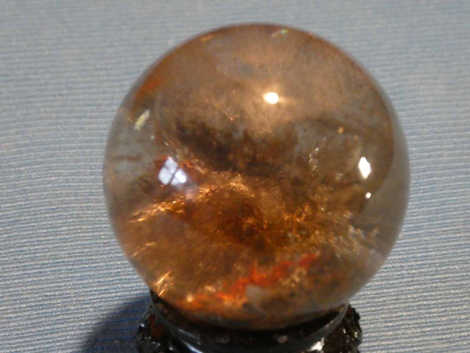 RARE GARDEN QUARTZ MOUNTAIN SCENE LODOLITE CRYSTAL SHAMAN DREAM SPHERE 45 MM DIA