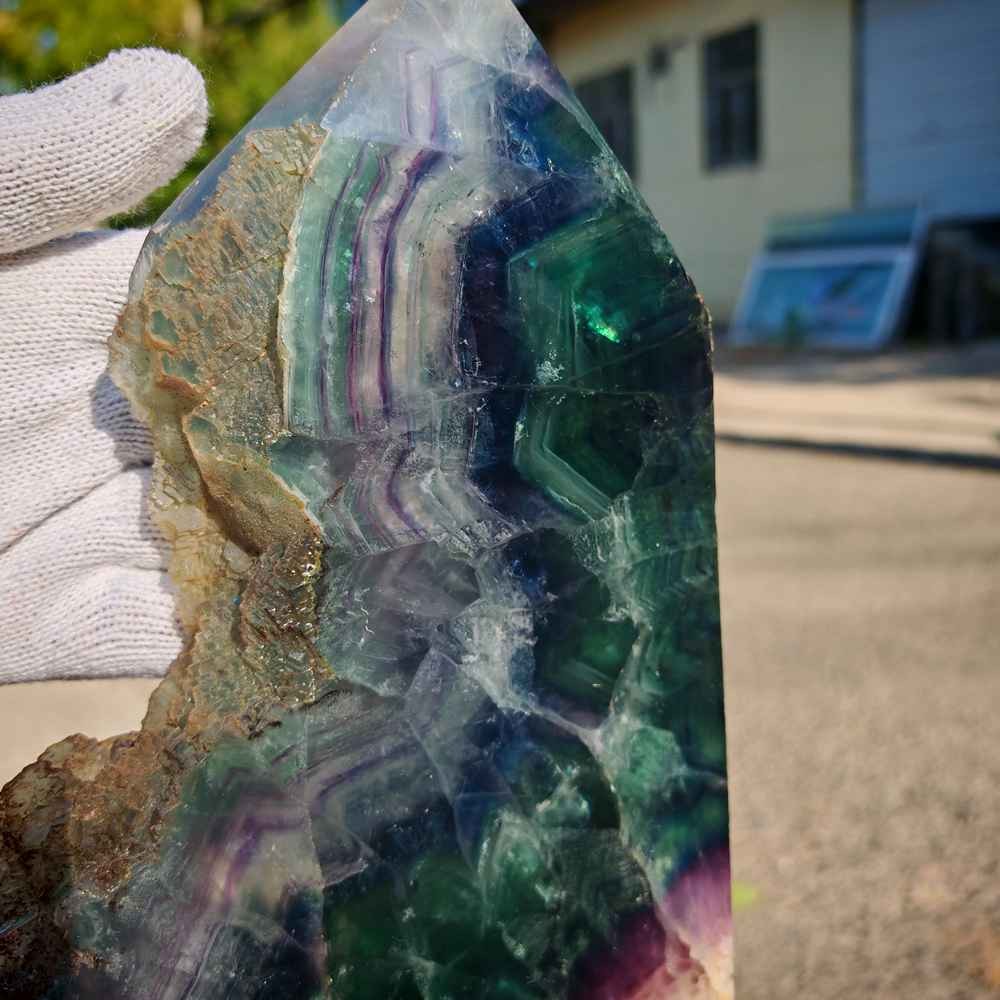 11lb Natural Rainbow fluorite Quartz Crystal Mineral specimens Reiki Healing