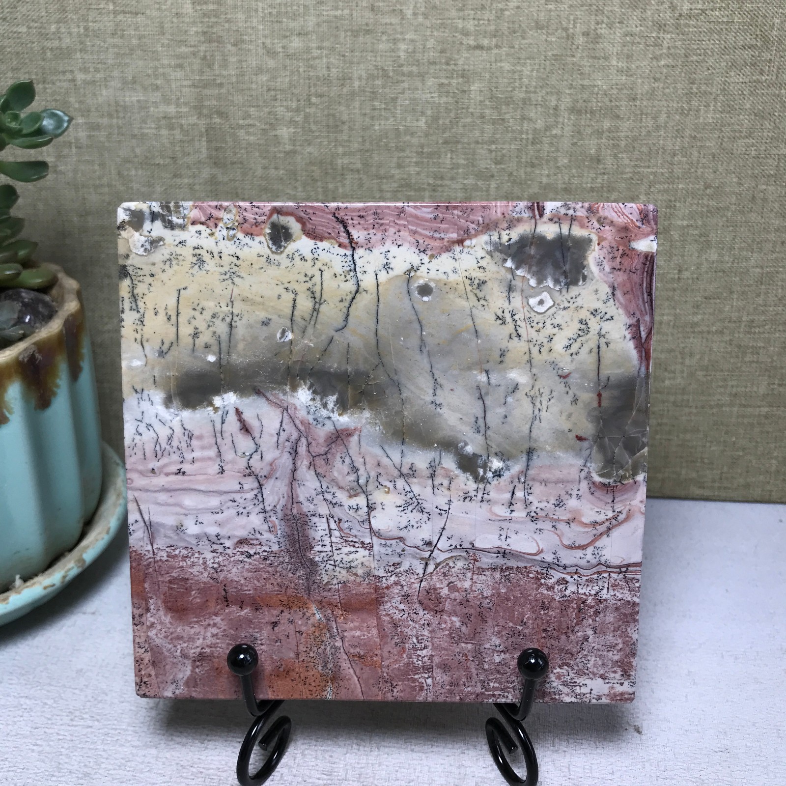 Natural Chinese painting stone crystal ornaments for home decoration 257g A5305