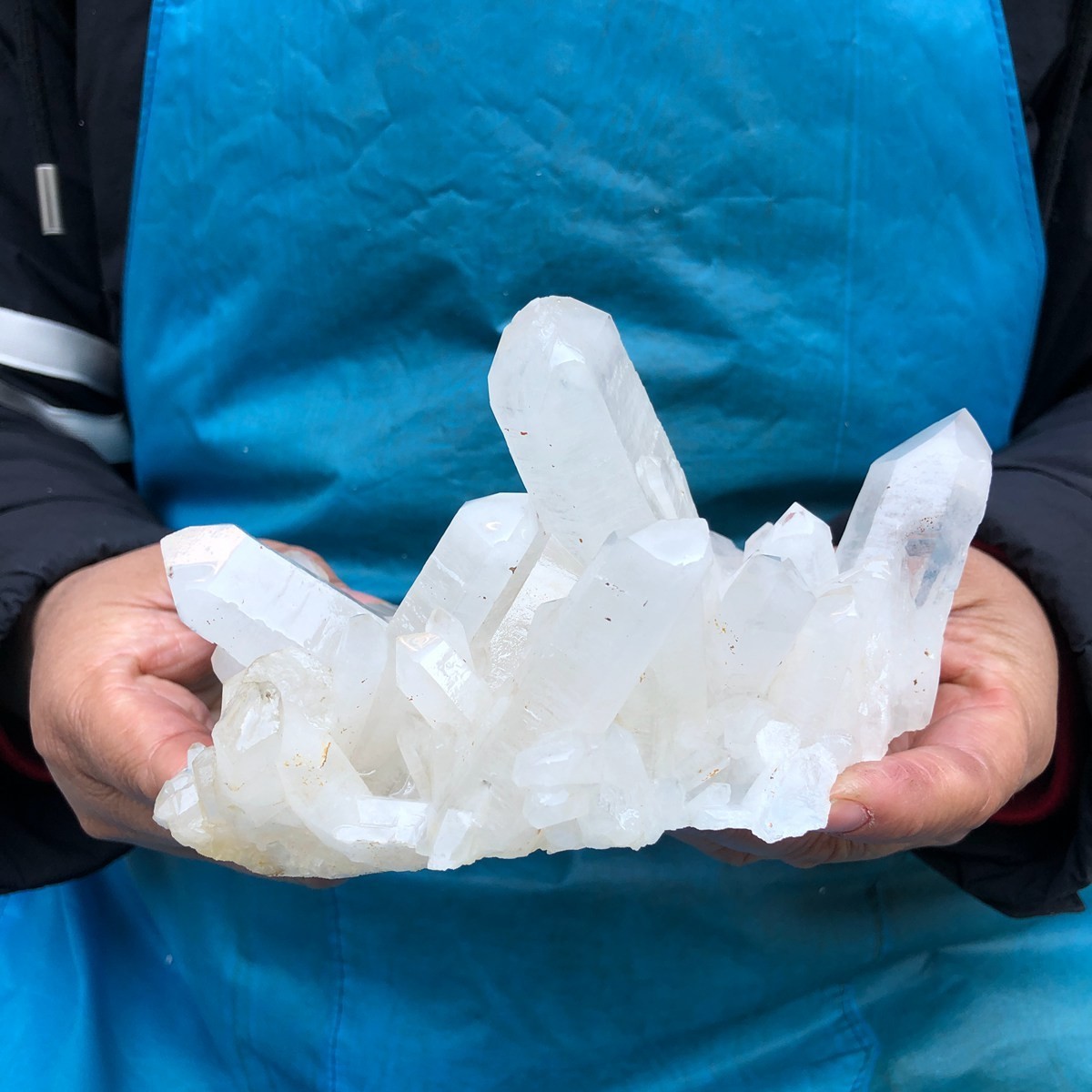 2pcs 4.07LB Natural White Clear Quartz Crystal Cluster Rough Healing Specimen