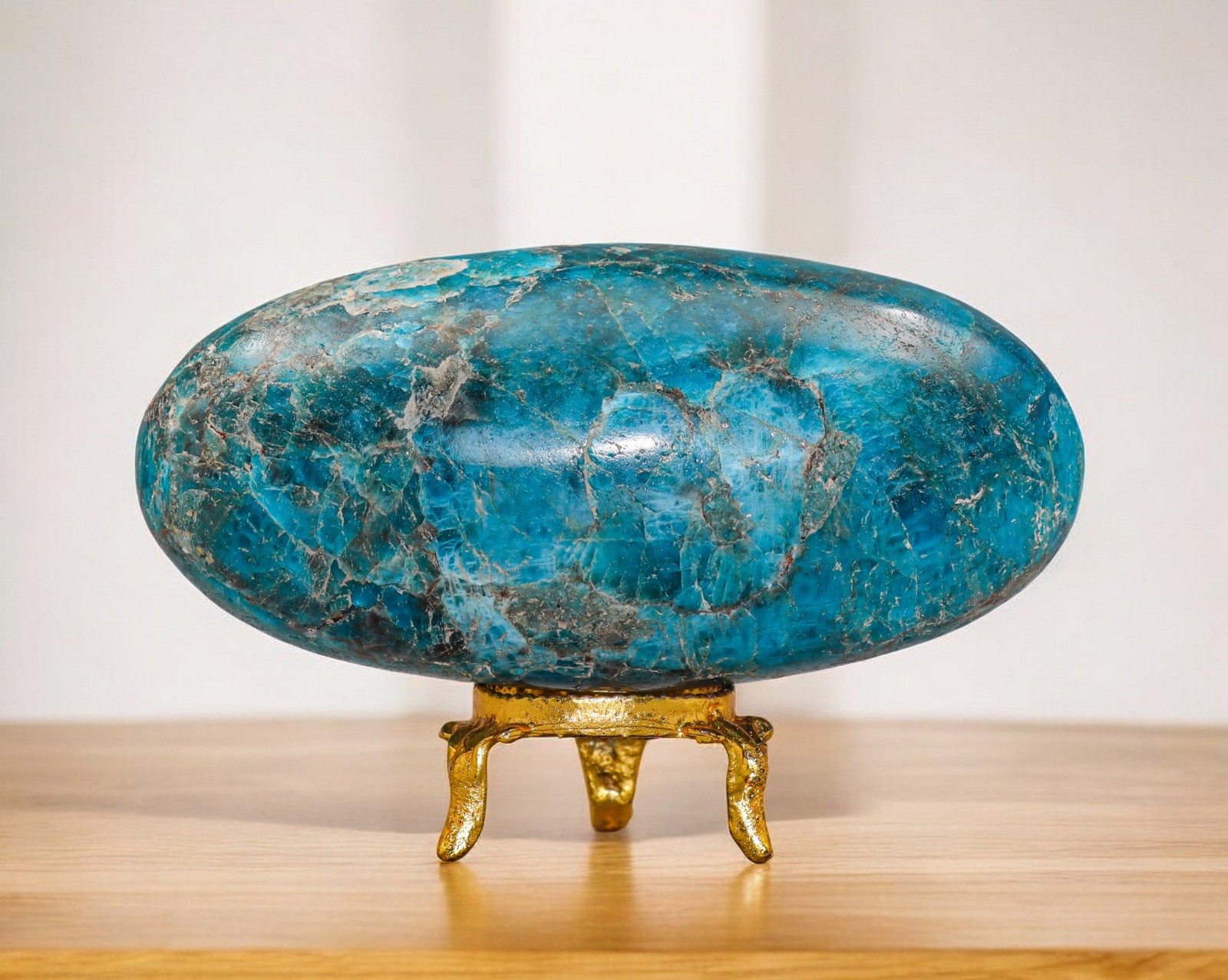 100MM Blue Apatite Brilliant Crystal Mineral Specimen Crystal Decor Stone Lingam