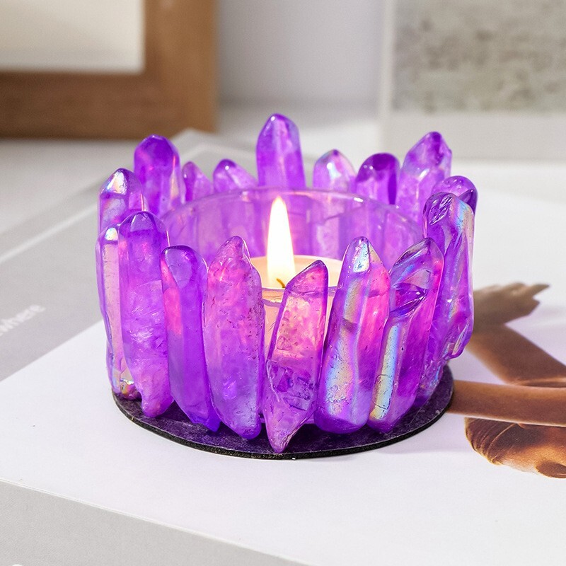 Electroplated crystal color crystal column home atmosphere candle decoration 1pc