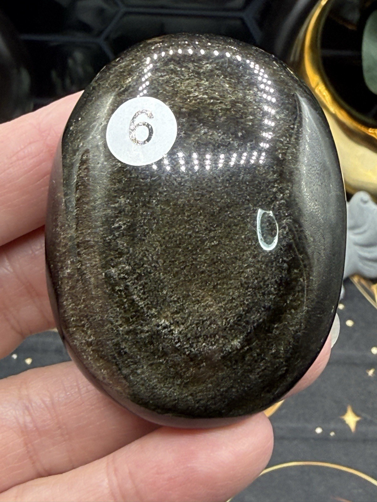 Natural Gold Sheen Obsidian Palmstones You choose. Free shipping