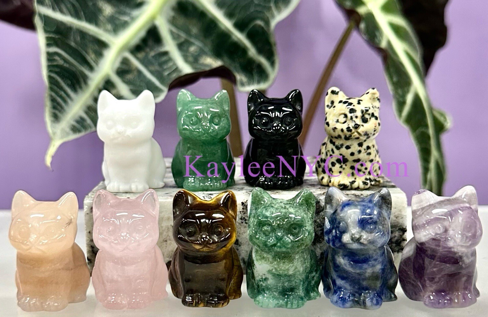 Wholesale Lot 10 Pcs 1.5” Natural Crystal Cat Healing Energy
