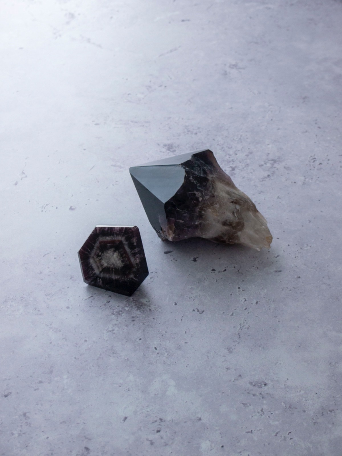 Atomic Amethyst Chunky raw Root w/ Polished Point Trapiche Dragon Tooth Crystal