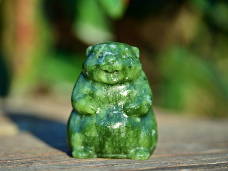 2” Natural carved mixed material Marmot Reiki decor figurine healing gift 1pc