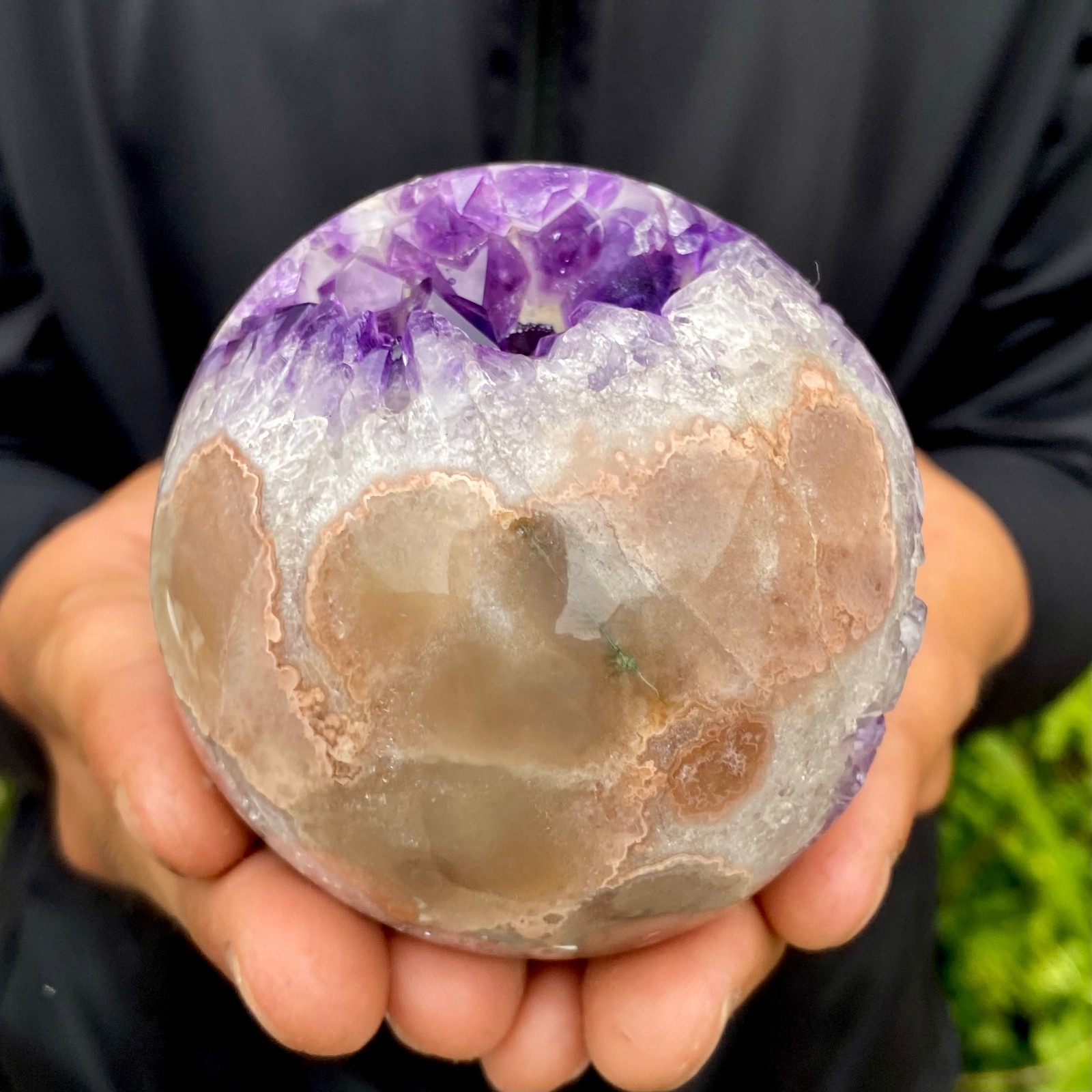 477G Natural Amethyst Agate Opening Smile Quartz Cluster Crystal Specimen Hea