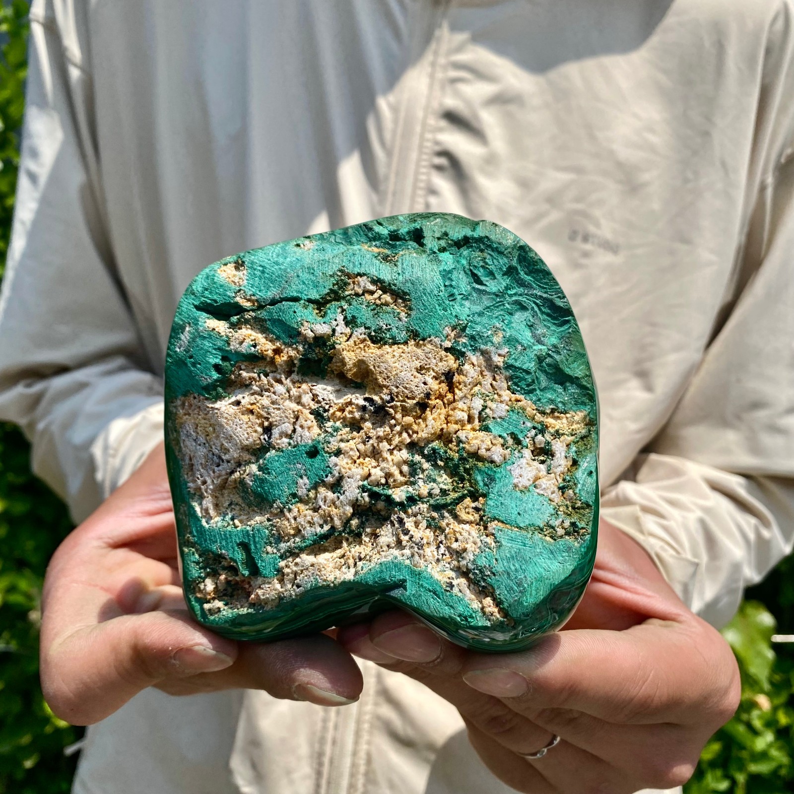 2.42LB Natural glossy Malachite transparent cluster rough mineral sample
