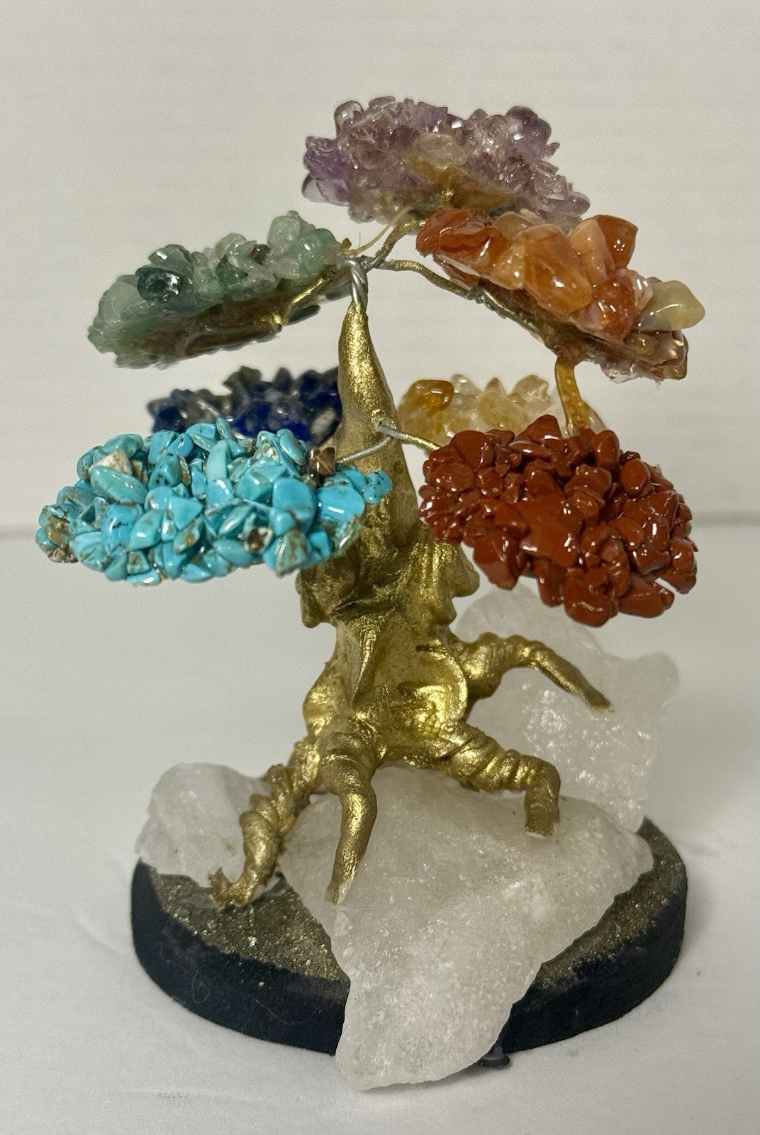 Seven Chakra Gemstone Tree Of Life Bonsai Tree Healing Feng Shui Room Decor 4”