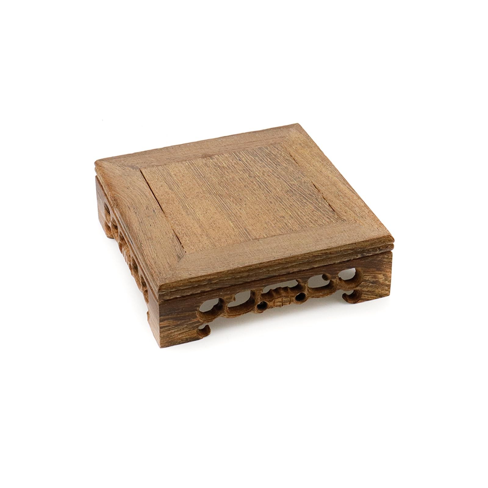 Wooden Display Stand Base 4.72″×4.72″ Square Wood Carved Pedestal Oriental St…