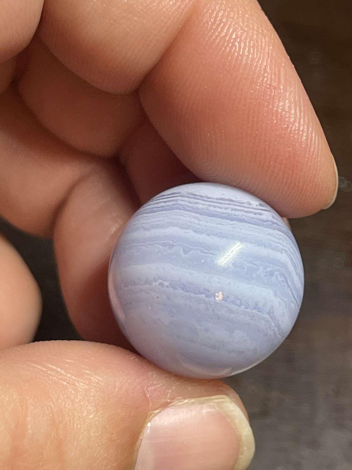 Blue Lace Agate Mini Sphere Ball Orb Marble 19.7mm