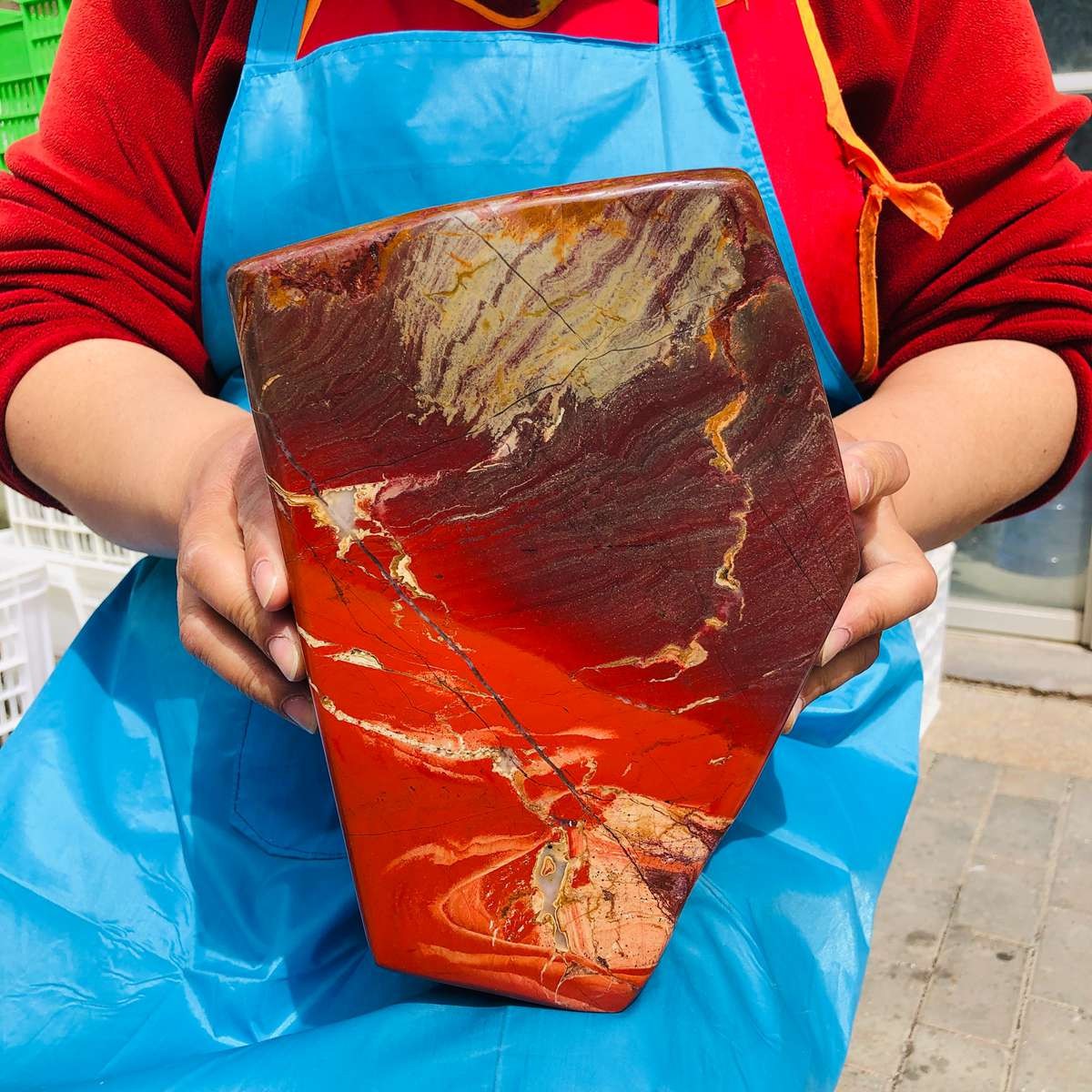 14.25LB Large Natural Red Jasper ore standard Quartz Crystal Healing Sample 4413