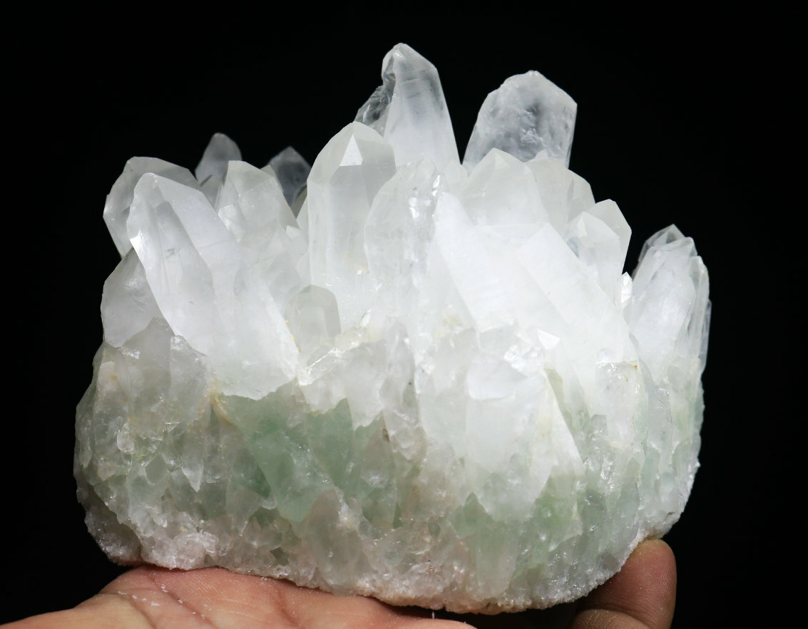 2.24lb NATURAL Green Ghost pyramid Quartz Crystal Cluster Point Mineral Specime